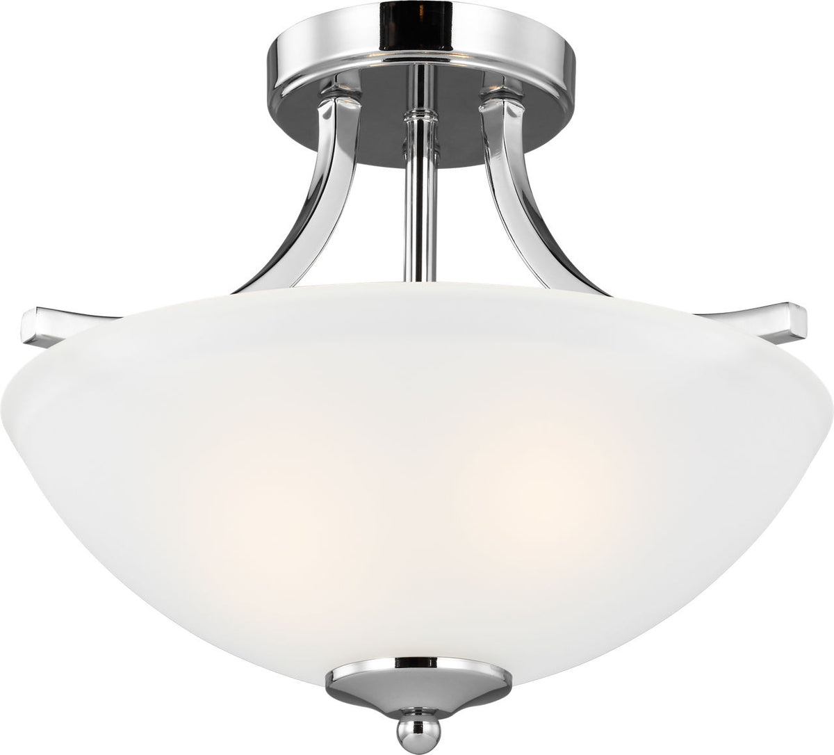 Generation Lighting Geary 2 light chrome semi-flush mount ceiling light