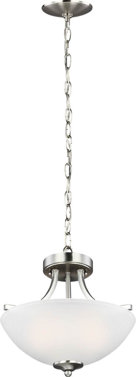 Generation Lighting Geary 2 light brushed nickel pendant ceiling light