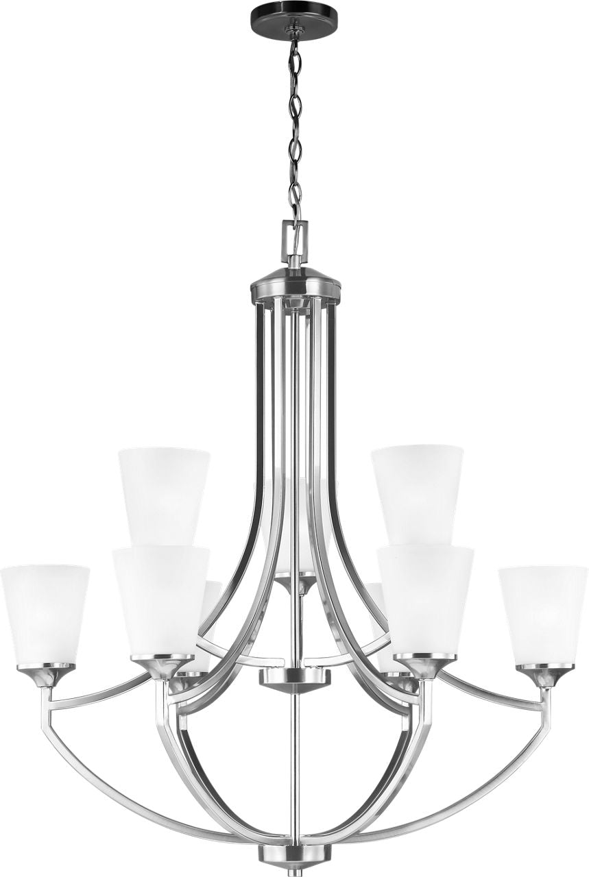 Generation Lighting Hanford 9 light brushed nickel chandelier ceiling light