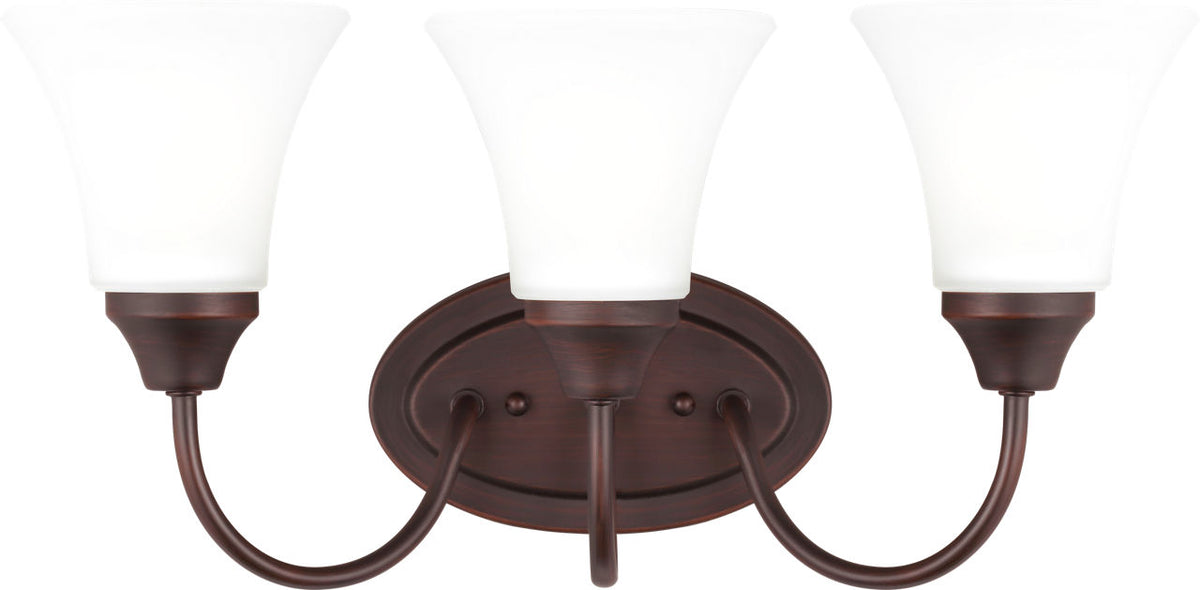 Generation Lighting Holman 3 light bronze bath vanity wall light