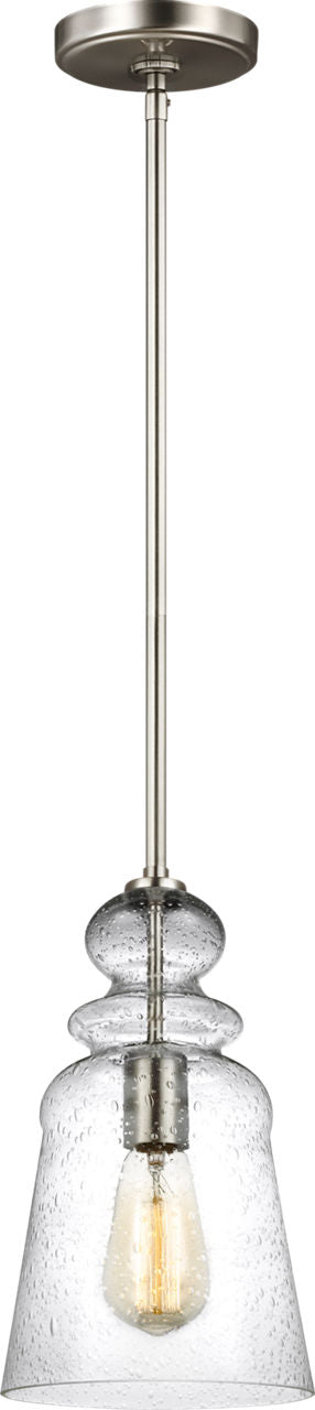 Generation Lighting Kea 1 light brushed nickel pendant ceiling light