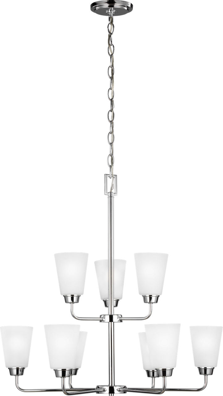 Generation Lighting Kerrville 9 light chrome chandelier ceiling light