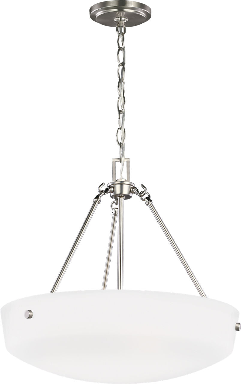 Generation Lighting 6615203-962 Kerrville 3 Light Brushed Nickel Pendant Ceiling Light