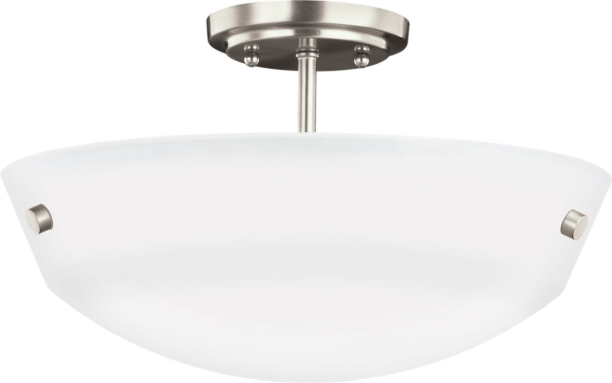 Generation Lighting 7715202EN3-962 Kerrville 2 Light 15 inch Brushed Nickel Semi-Flush Mount Ceiling Light