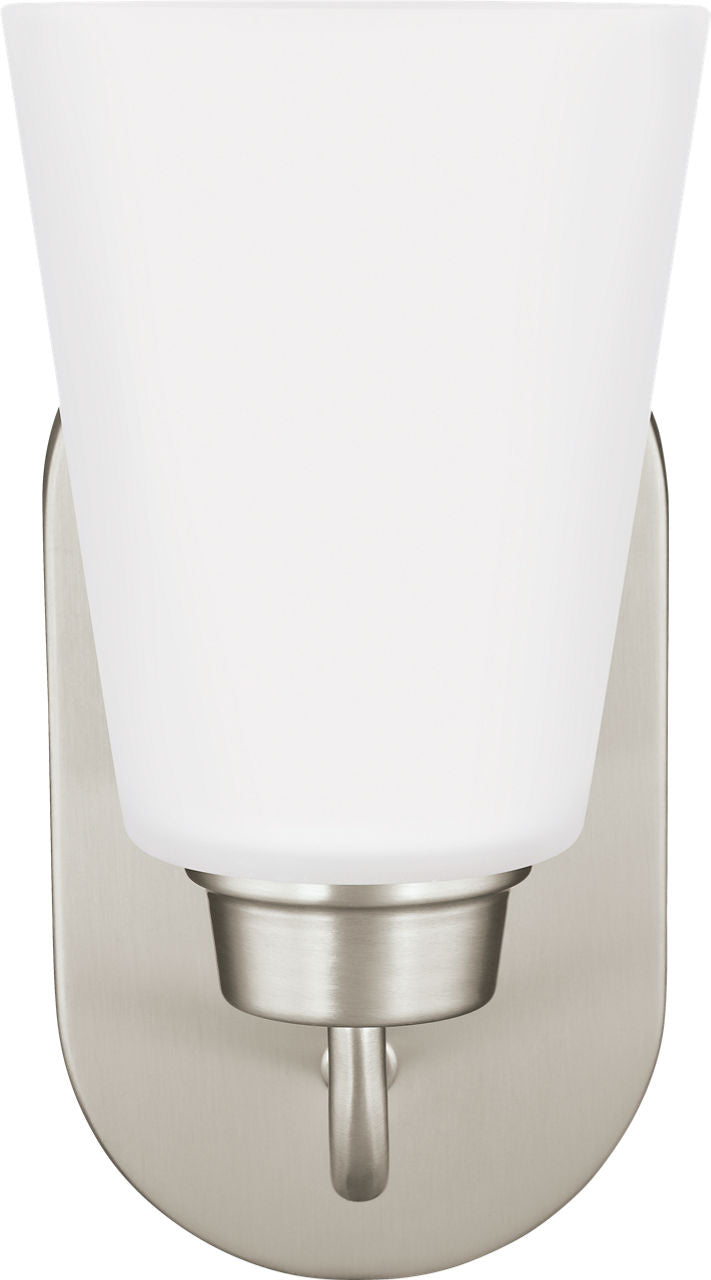 Generation Lighting Kerrville 1 light brushed nickel bath vanity wall light