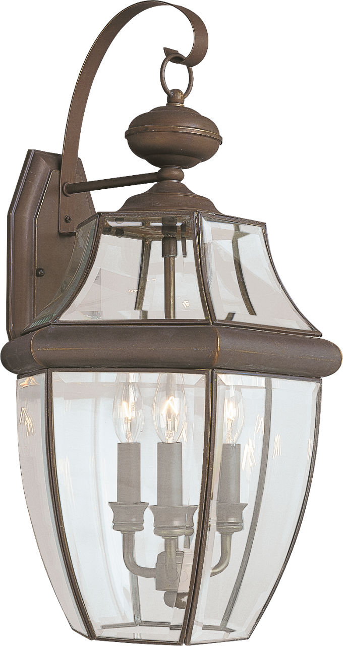 Generation Lighting 8040EN-71 Lancaster 3 Light 23 inch Antique Bronze Outdoor Wall Lantern