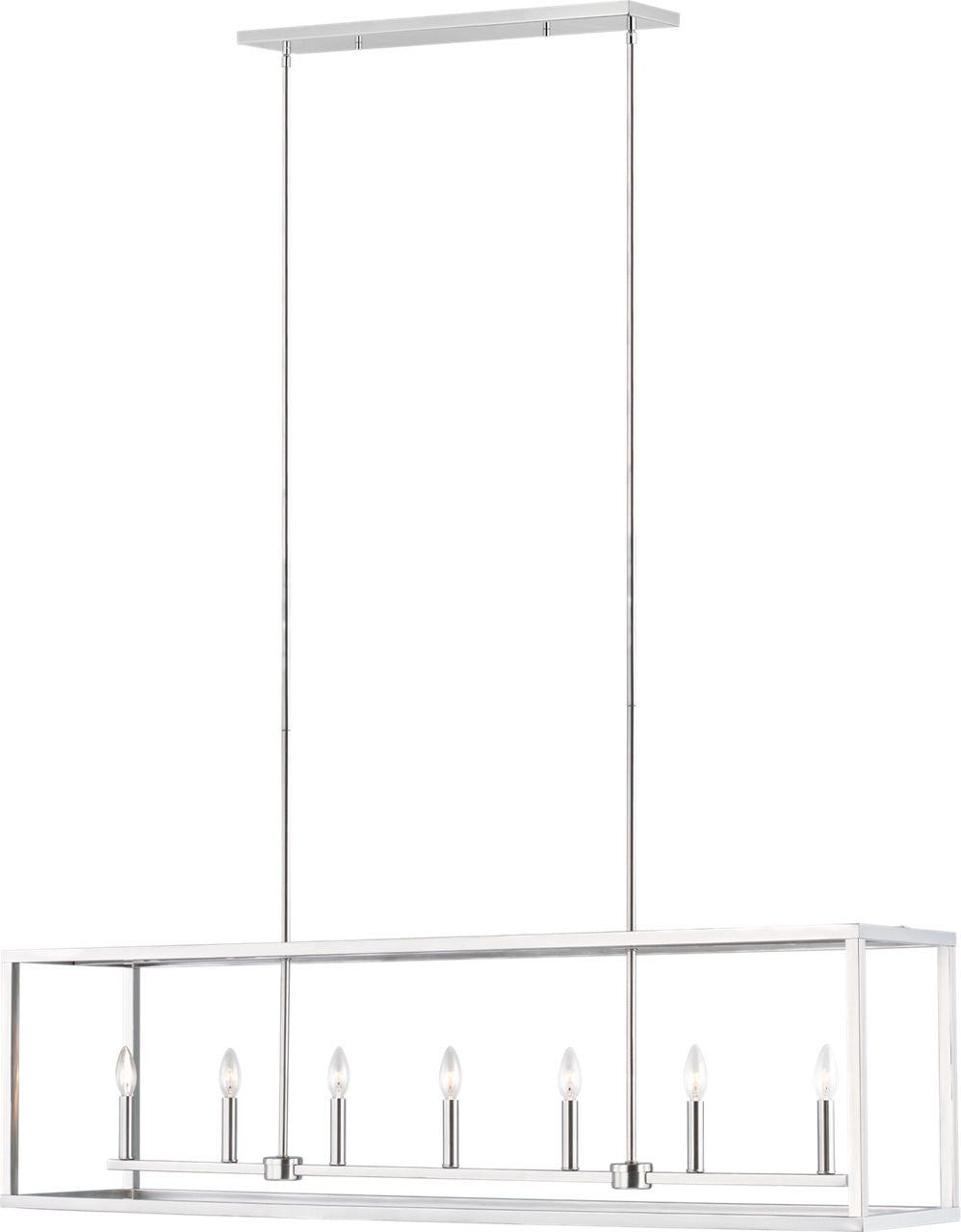 Generation Lighting Moffet Street 7 light brushed nickel linear pendant ceiling light