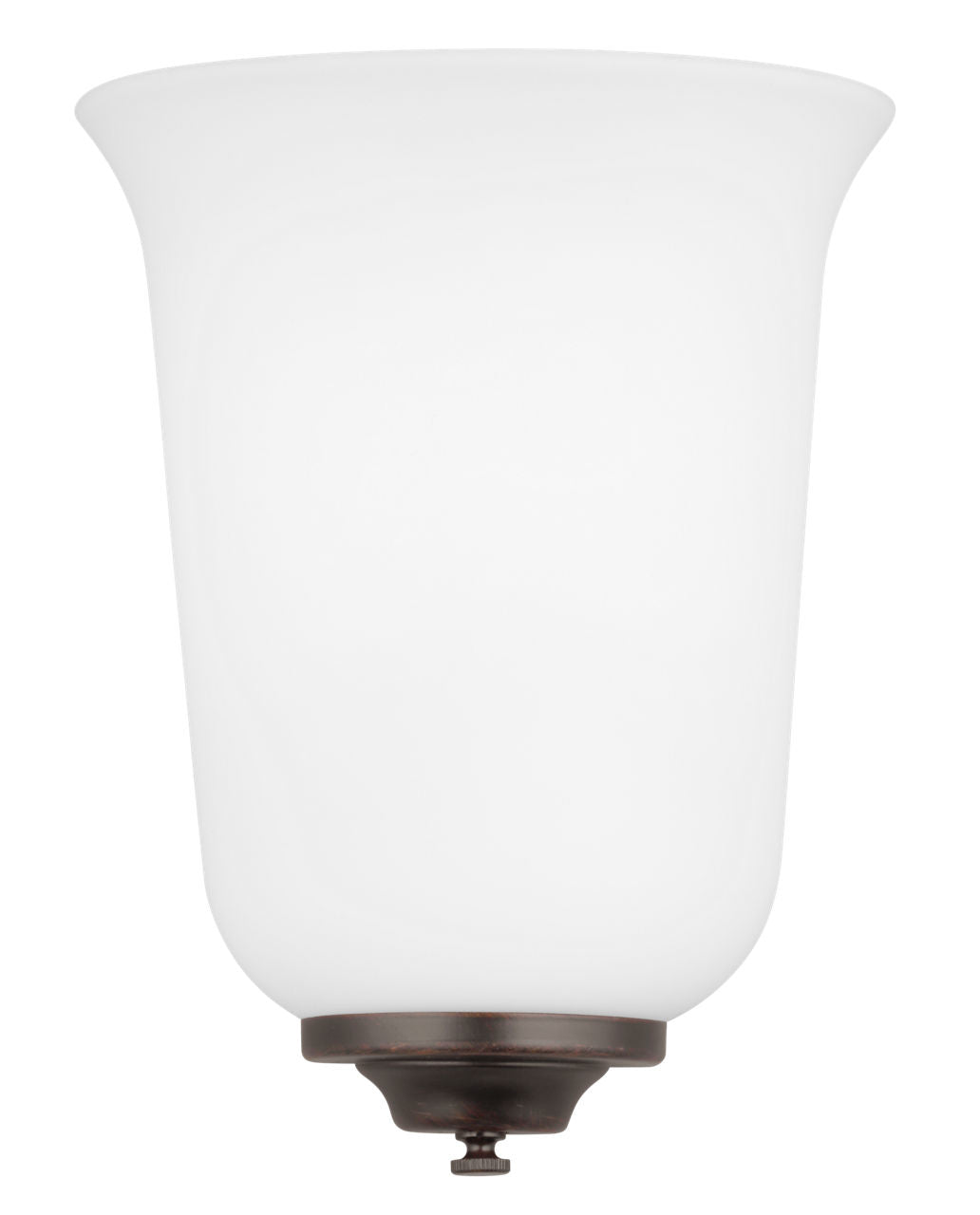 Generation Lighting Nearu 1 light bronze wall light with opal etched glass shade