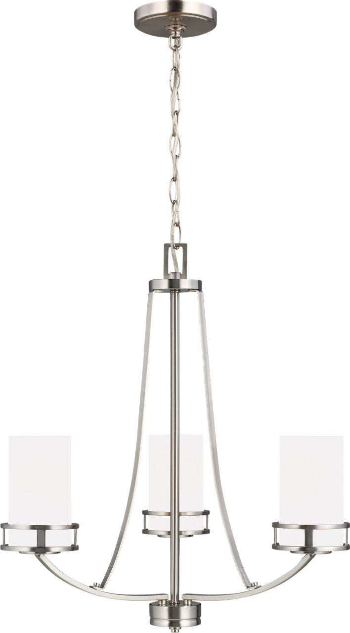 Generation Lighting 3121603EN3-962 Robie 3 Light Brushed Nickel Chandelier Ceiling Light