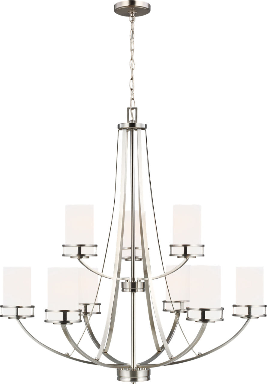 Generation Lighting Robie 9 light brushed nickel chandelier ceiling light