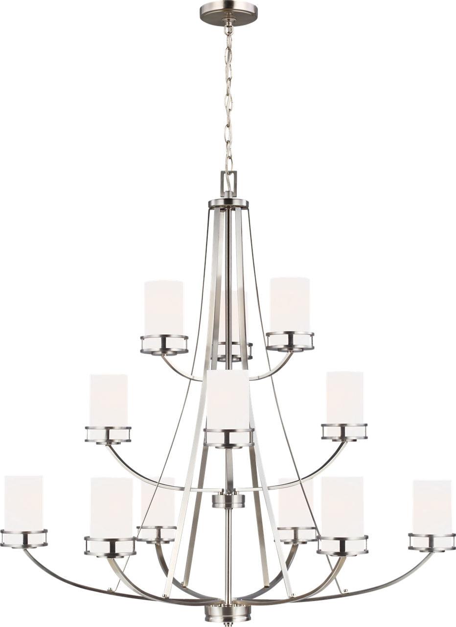 Generation Lighting Robie 12 light brushed nickel chandelier ceiling light