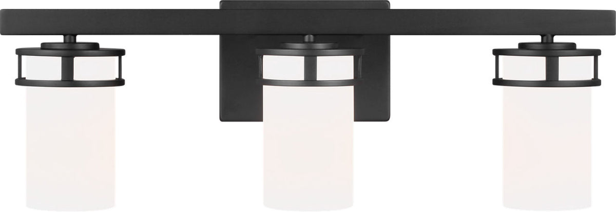 Generation Lighting Robie 3 light midnight black bath vanity wall light