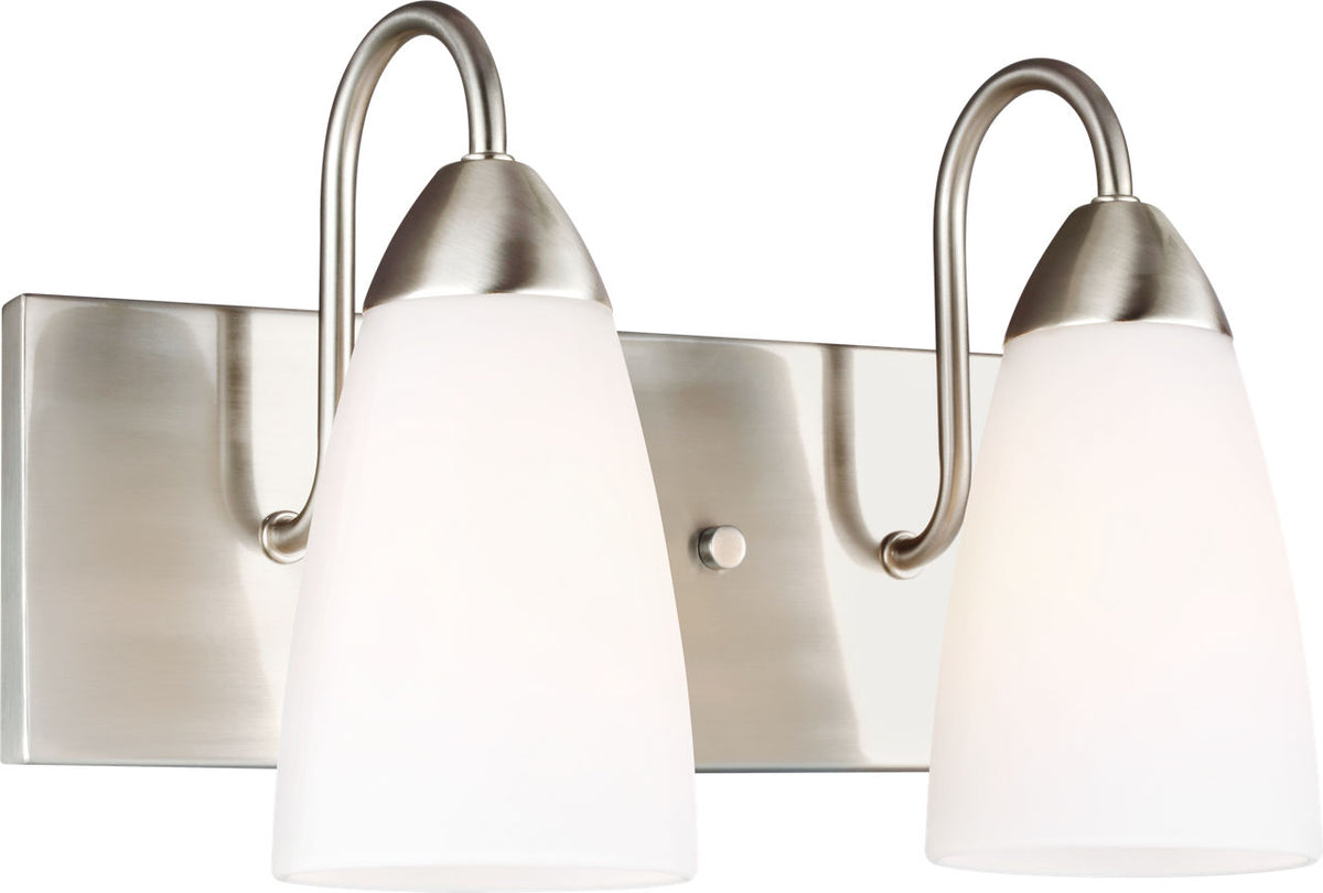 Generation Lighting Seville 2 light brushed nickel bath vanity wall light