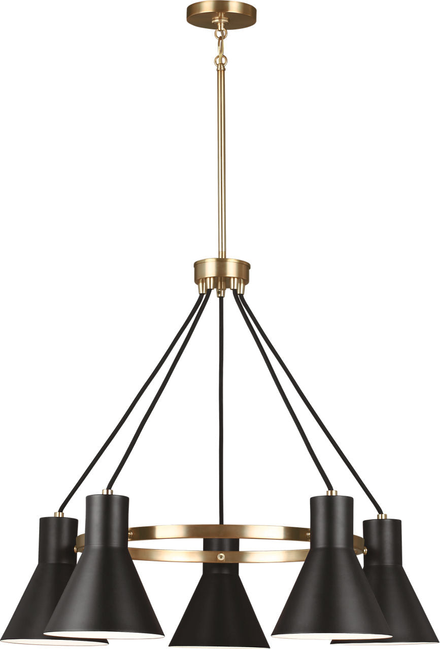 Generation Lighting Towner 5 light black chandelier ceiling light
