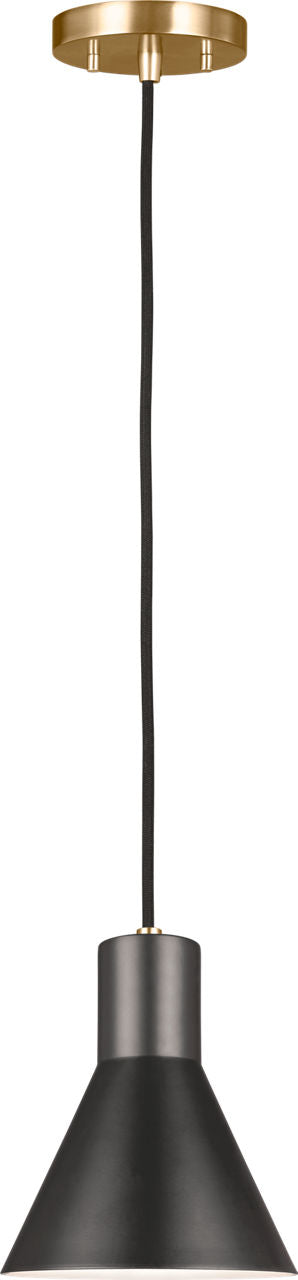 Generation Lighting Towner 1 light satin brass pendant ceiling light