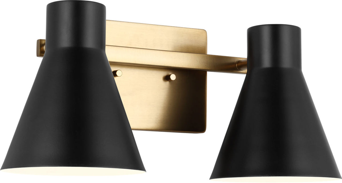 Generation Lighting Towner 2 light satin brass bath vanity wall light