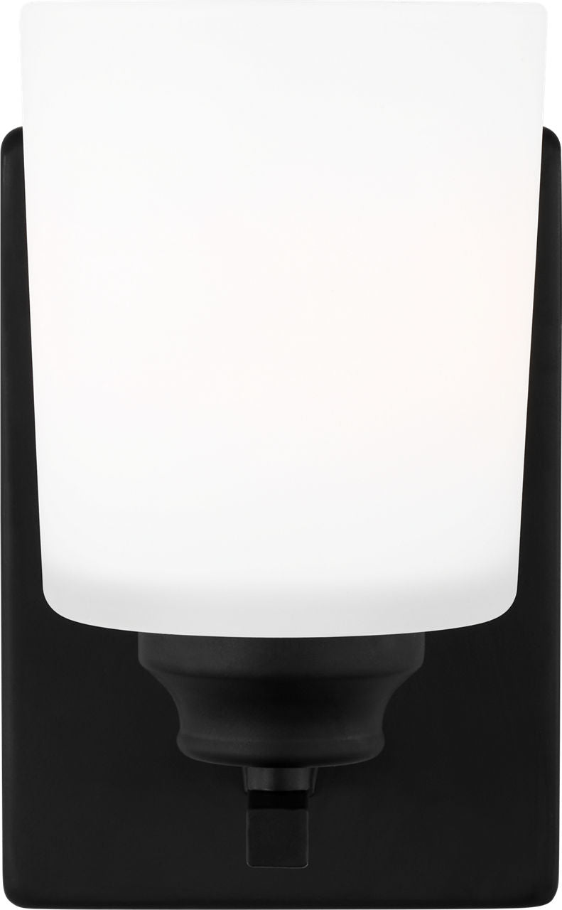 Generation Lighting Vinton 1 light midnight black wall bath sconce