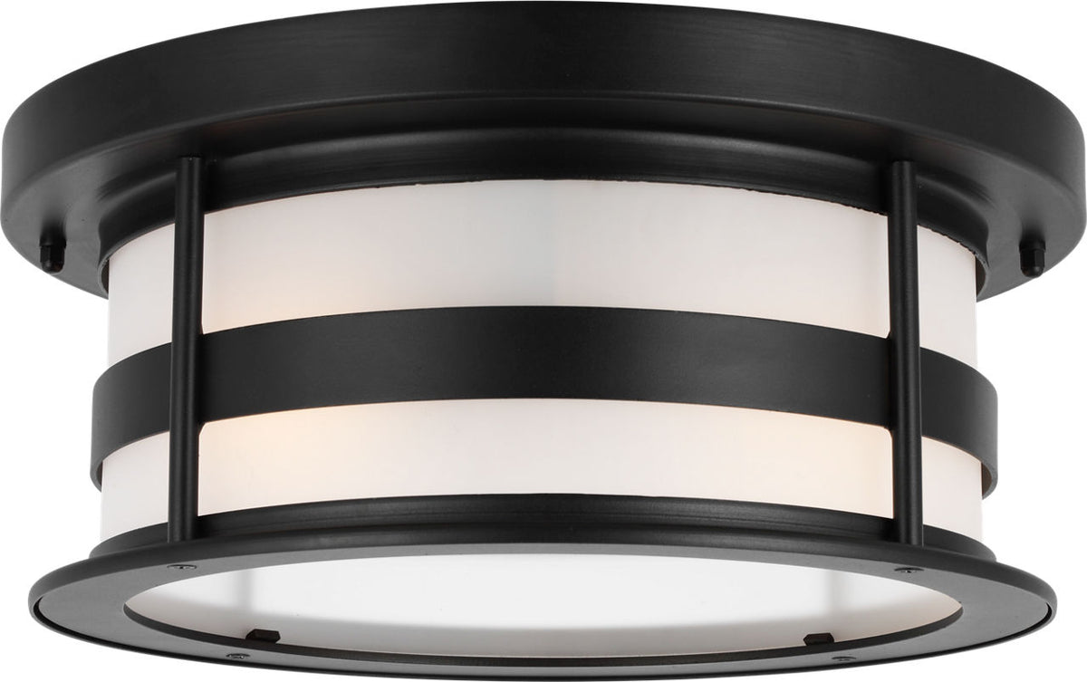Generation Lighting Wilburn 2 light black flush mount ceiling light