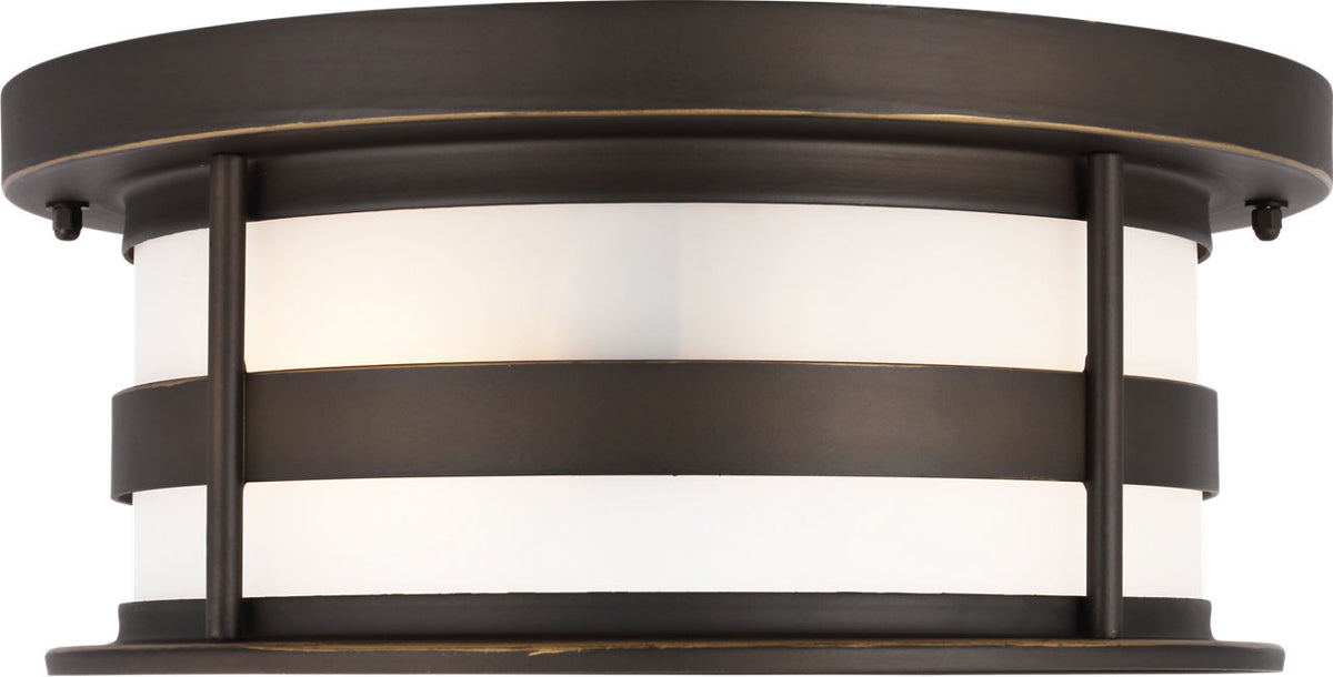 Generation Lighting Wilburn 2 light 13 inch antique bronze flush mount ceiling light