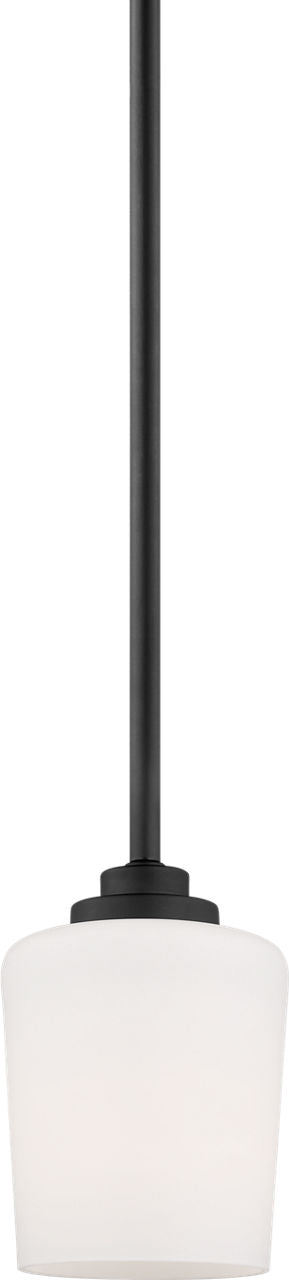 Generation Lighting Windom 1 light mini pendant in midnight black