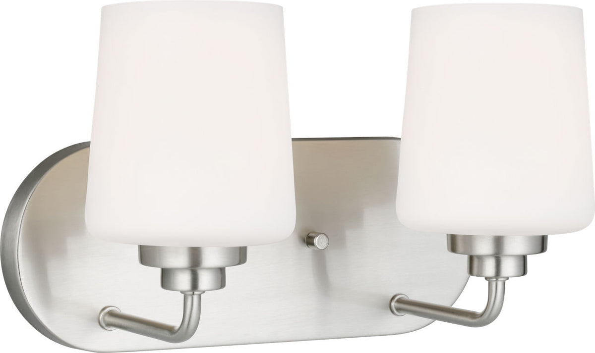 Generation Lighting Windom 2 light brushed nickel bath vanity wall light