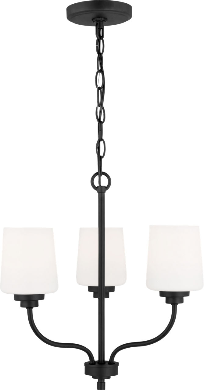 Generation Lighting Windom 3 Light Chandelier in Midnight Black