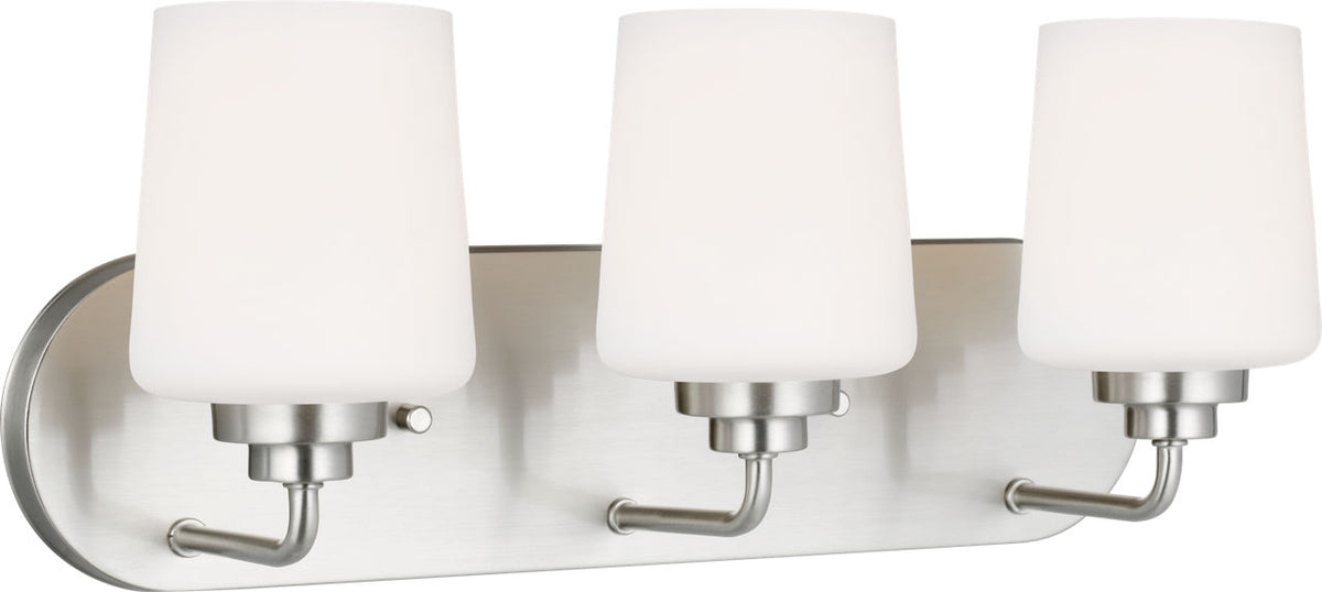 Generation Lighting Windom 3 light brushed nickel bath vanity wall light
