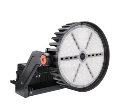 MaxLite SHF515U-40NLYRPC Sports/high Output Flood Light 515W, 120-277V, 10K Surge Protector, Narrow (30 Degrees), 4000K, Black, Yoke?, Nema 3-Pin Photocell Receptacle