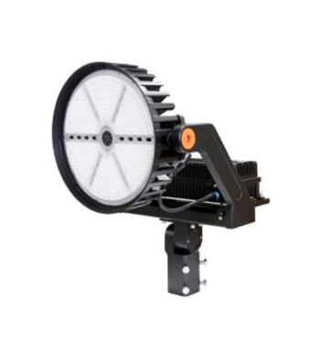 MaxLite SHF515U-50MWLKRPC Sports/high Output Flood Light 515W, 120-277V, 10K Surge Protector, Medium Wide (80 Degrees), 5000K, Black, Knuckle Slipfitter, Nema 3-Pin Photocell Receptacle