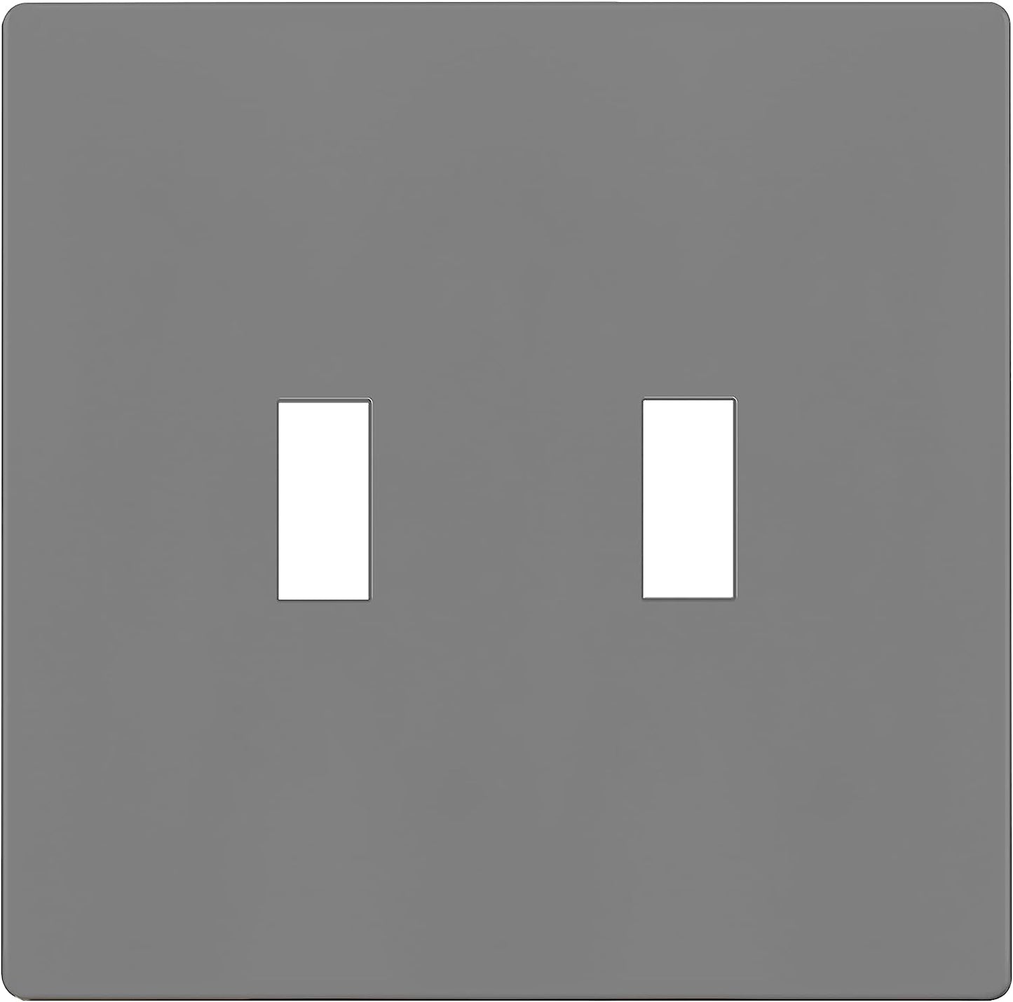 Enerlites SI8812-GY 2-Gang Double Toggle Wall Plate Child Safe Switch Cover, Gray Finish