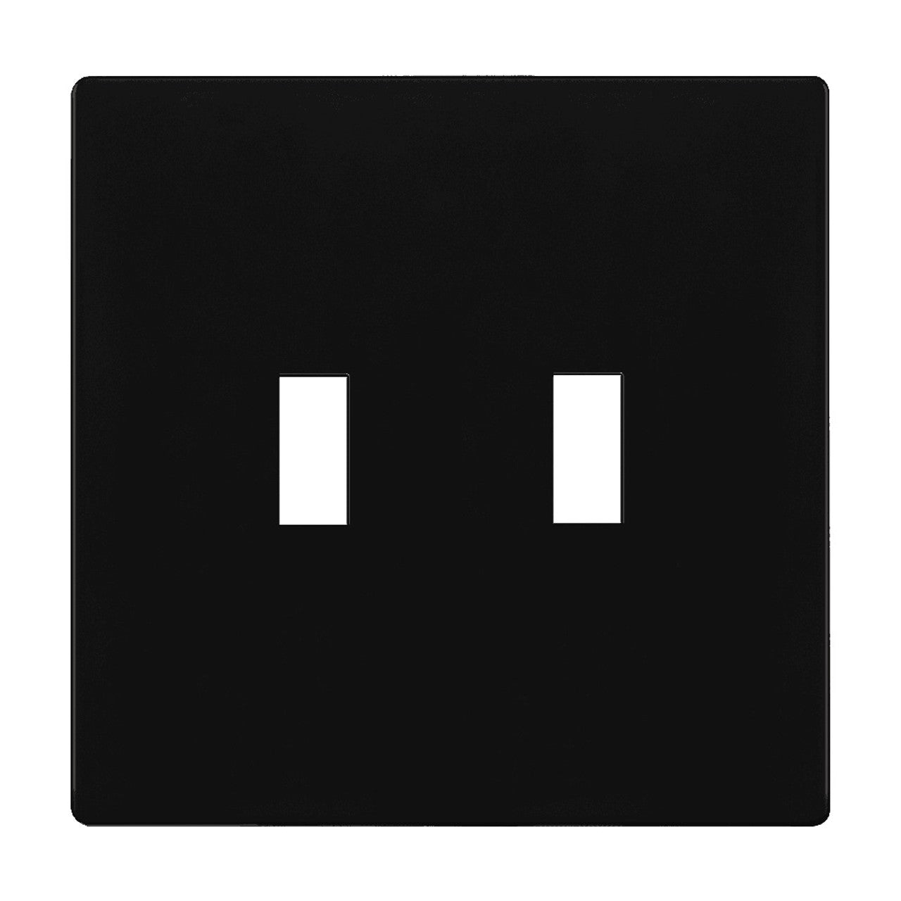 Enerlites SI8812A-BK 2-Gang Standard Antimicrobial Wall Plate, Toggle, Screwless, Black