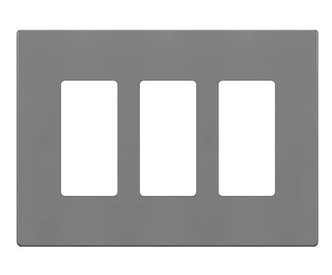 Enerlites SI8833M-GY Screwless Decorator Wall Plates Child Safe Outlet Covers, Gloss Finish, Medium Size 3-Gang, Unbreakable Polycarbonate Thermoplastic, Gray
