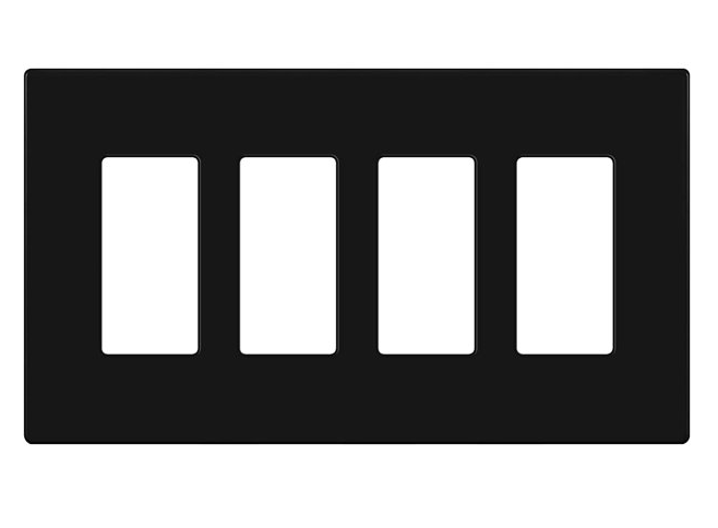 Enerlites SI8834M-BK Screwless Decorator Wall Plates Child Safe Outlet Covers, Gloss Finish, Medium Size 4-Gang 4.88" H x 8.58” L, Unbreakable Polycarbonate Thermoplastic, Black