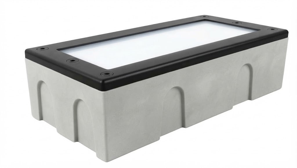 Focus Industries SL44LEDSBRS 6" x 8" LED Paver Light - Wattage: 2W - Color Temperature: 3000K - Finish: Brass Unfinished