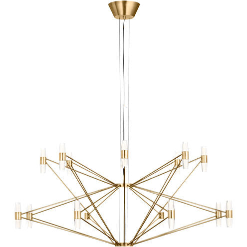 Visual Comfort Architectural SLCH24727NB Sean Lavin Lassell 48 Light 46 inch Chandelier Ceiling Light, 2-Tier, 120V-277V, Color Temperature 2700K, 6732 Lumens, Natural Brass Finish