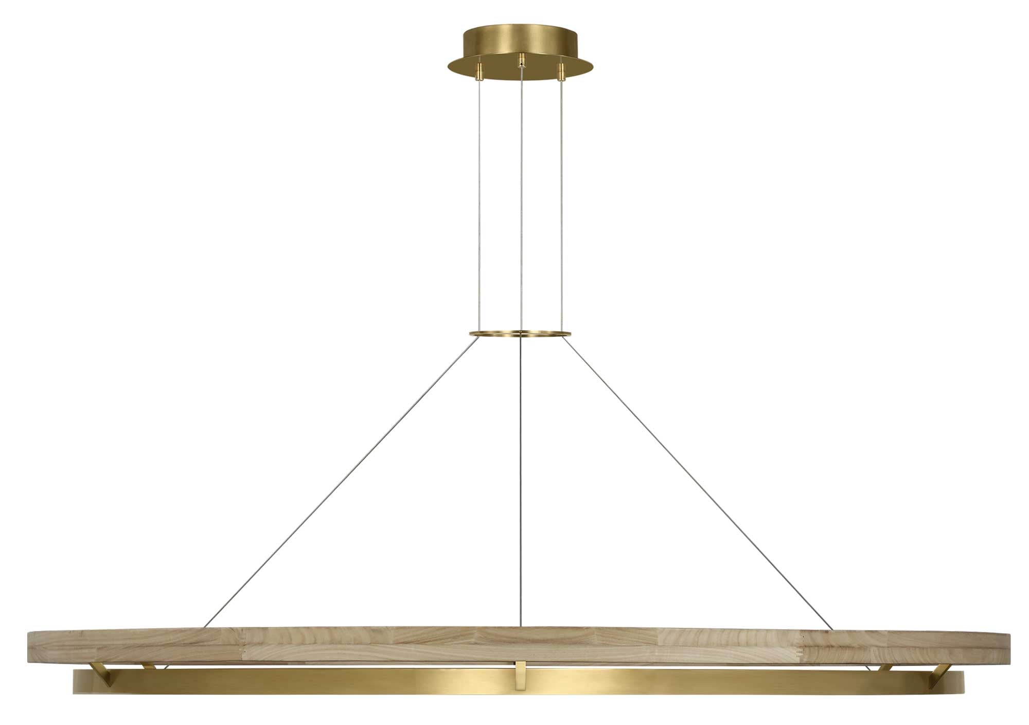 Visual Comfort Architectural SLCH30030HABNO Sean Lavin Grace 1 Light 65 inch Hand Rubbed Antique Brass/Natural Oak Chandelier Ceiling Light, 123W , 3000K