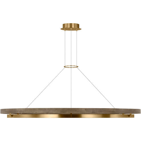 Visual Comfort Architectural SLCH30030NBW Sean Lavin Grace 1 Light 65 inch Natural Brass/Weathered Oak Chandelier Ceiling Light, 123.6W , 3000K