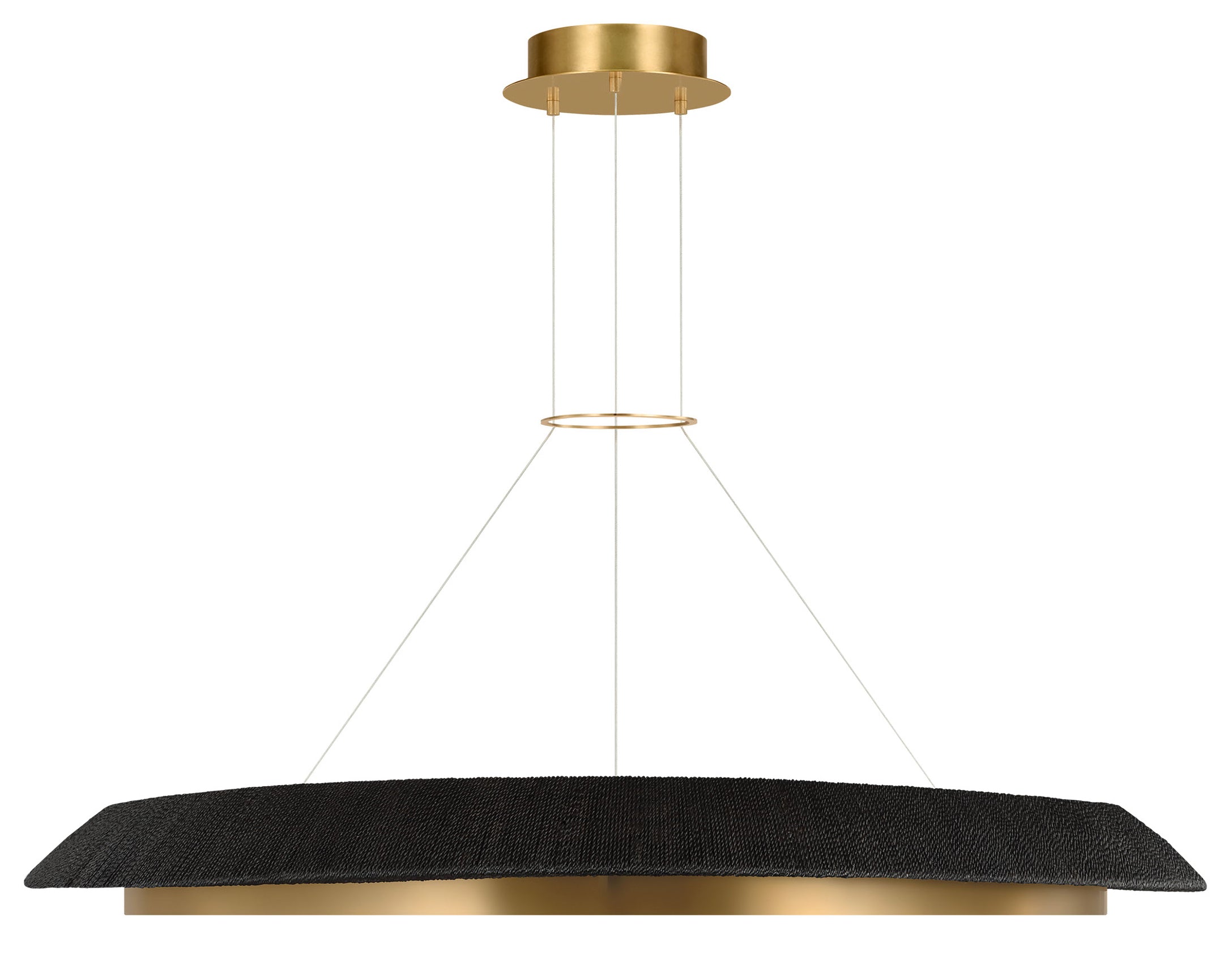 Visual Comfort Architectural SLCH55727WBKHAB 50.5” Noa Chandelier, Wattage: SLCH55727WBKHAB10W, Lumens: 2921lm, Color Temperature 2700K, Washed Black/Hand Rubbed Antique Brass