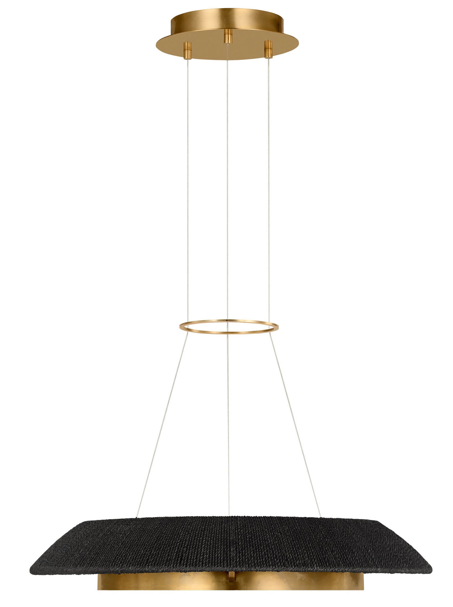 Visual Comfort Architectural SLCH56027WBKHAB 27.1” Noa Chandelier, Wattage: 40W, Lumens: 1446 lm, Color Temperature 2700K, Washed Black/Hand Rubbed Antique Brass