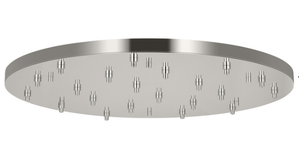 Visual Comfort Architectural SLCH576N Round Multiport Canopy, 21-Lights, Polished Nickel Finish