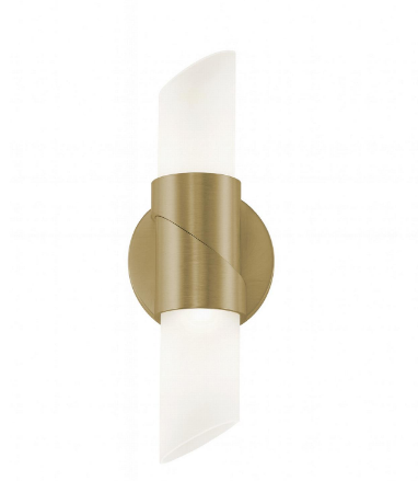 AFX Lighting SLCS0413LAJUDLB Slice 13 Inch LED Wall Sconce Light, Watt 13W, Selectable 5CCT, Light Antique Brass Finish