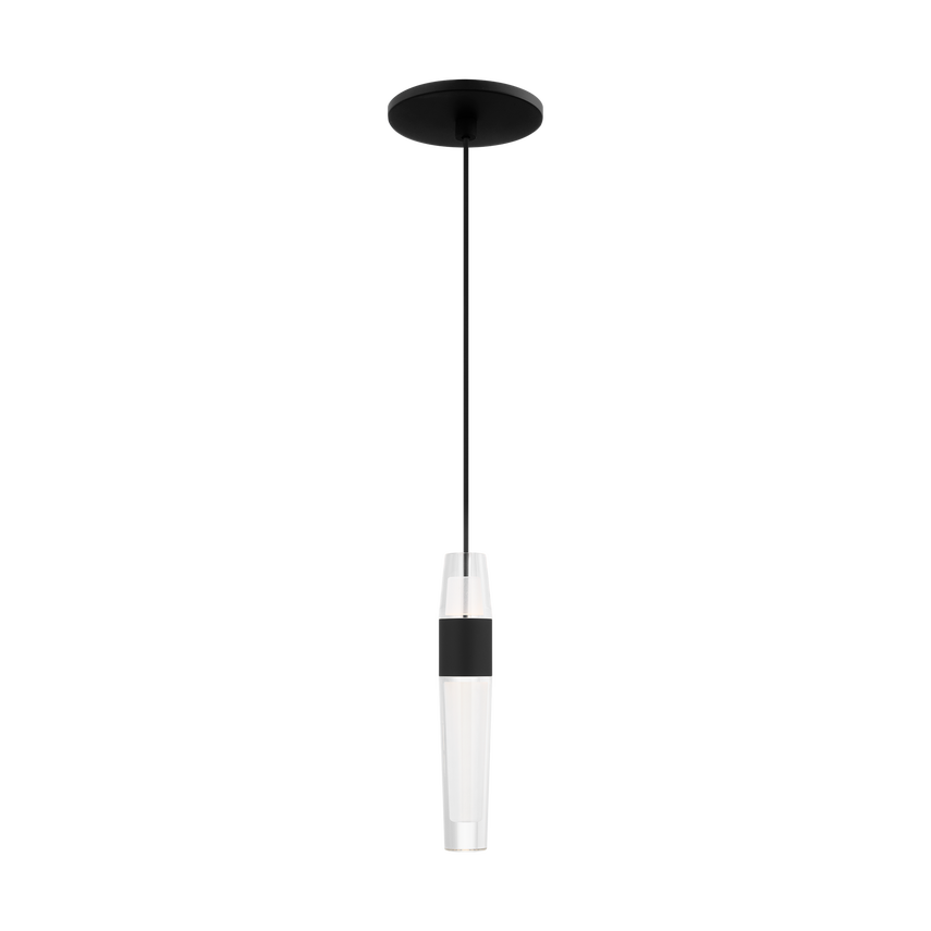 Visual Comfort Architectural SLPD39727B Modern Sean Lavin Lassell 1-Light Pendant Ceiling Light CCT 2700K - Finish Nightshade Black