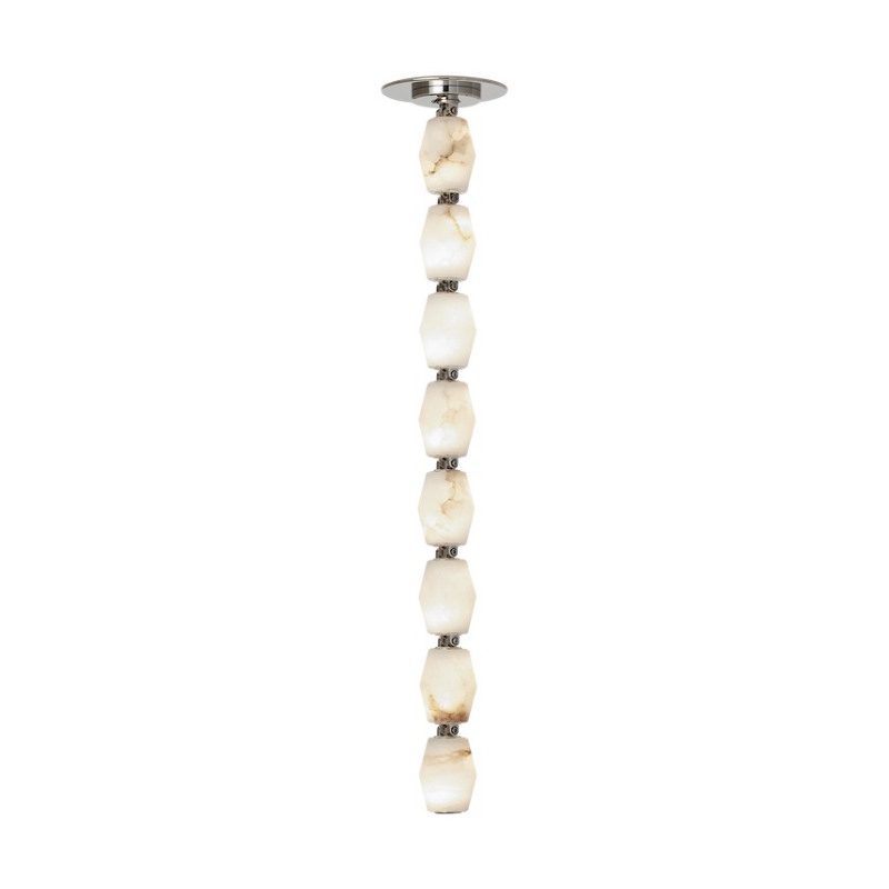 Visual Comfort Architectural SLPD55030ALBNR-277 Modern Sean Lavin Collier Alabaster 24 LED Pendant with Remote Mount Driver CCT 3000K - Voltage 277V - Finish Polished Nickel
