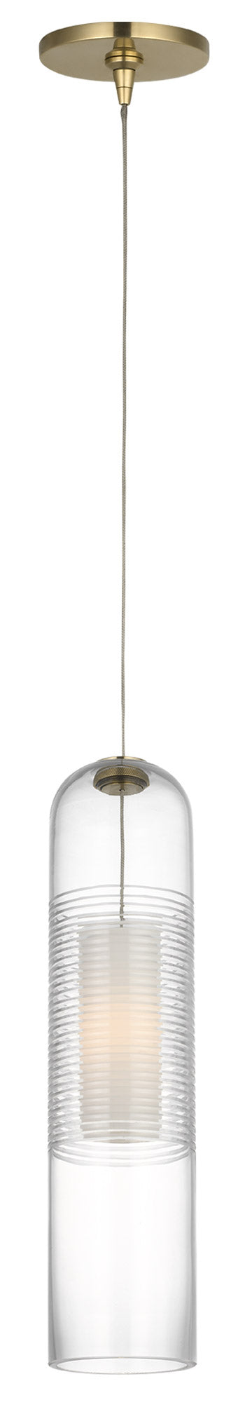 Visual Comfort Architectural SLPD771MPHABCG 14.6” Leano Pendant, Wattage 4W, Color Temperature 2700K, Hand Rubbed Antique Brass Finish