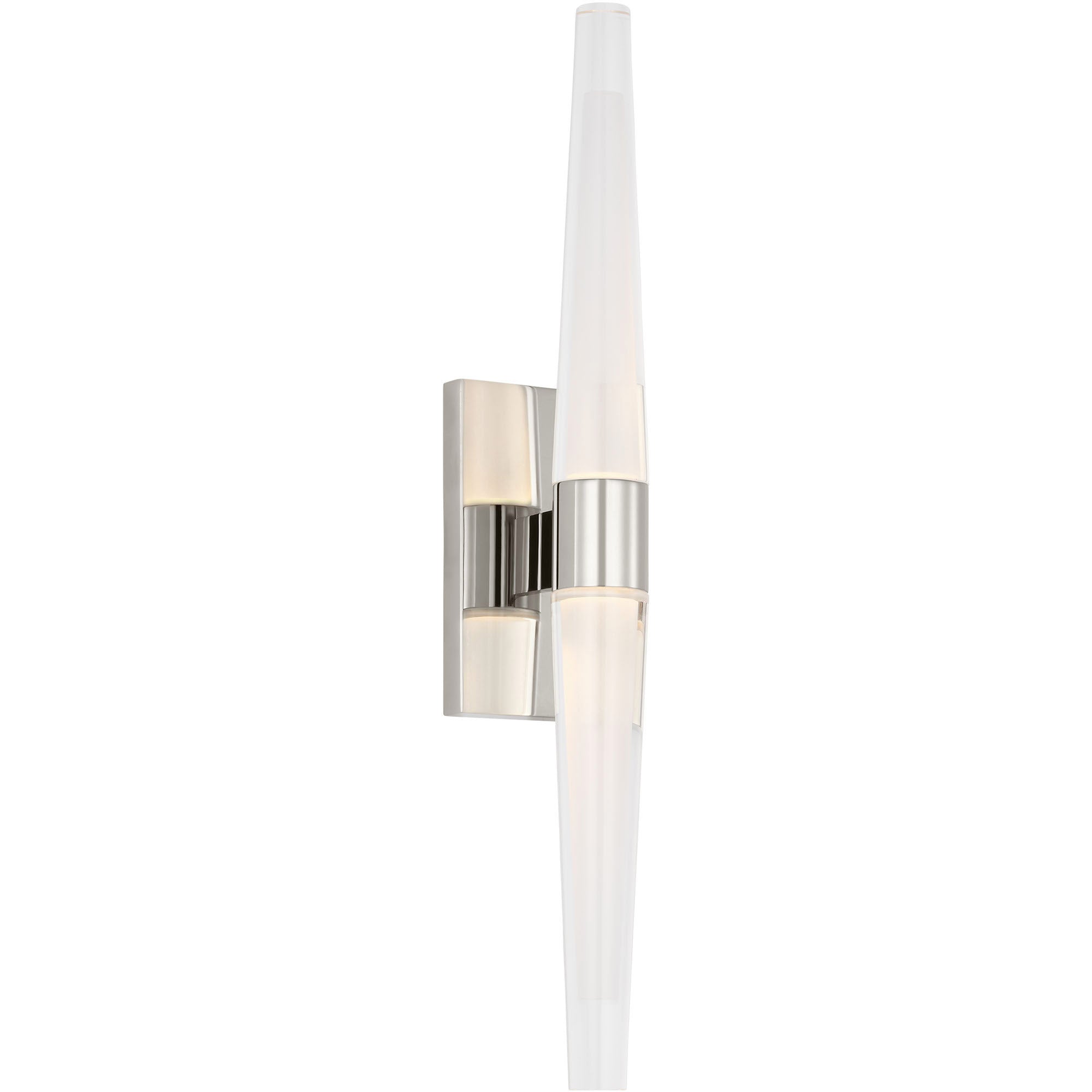 Visual Comfort Architectural SLWS34427N-277 16” Lassell Single Wall Sconce, Color Temperature 2700K, 864 lumens, Voltage 277V, Polished Nickel Finish