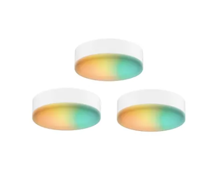 DALS Lighting SM-UPK3 Pack of (3) 3" LED Puck Light Kit - Full Color RGB+CCT (2700K - 6500K) and Smart Home Enabled