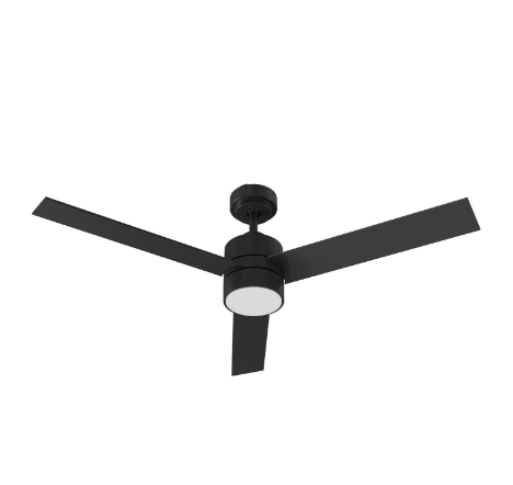 AFX Lighting SNTN523LACBKBK-WS Santo 52 Inch Ceiling Fan, AC, Black Finish, with Wall Switch