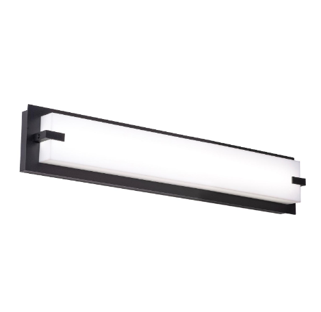 AFX Lighting SNV2405LAJUDBK Sinclair 24 Inch LED Vanity Wall Light, 120-277V, Watt 26W, Selectable 5CCT, Black Finish