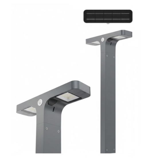 Westgate SOLB-BSPD-MS-40K Solar Bollard, Watt 4W, Lumens 730lm, CCT 4000K, Motion Sensor, Graphite Finish, Remote Included