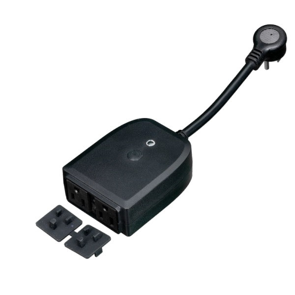 American Lighting SPKPL-ODOP-120V-15A Spektrum+ Smart Outdoor Outlet Plug - Two 15A Plugs - Black
